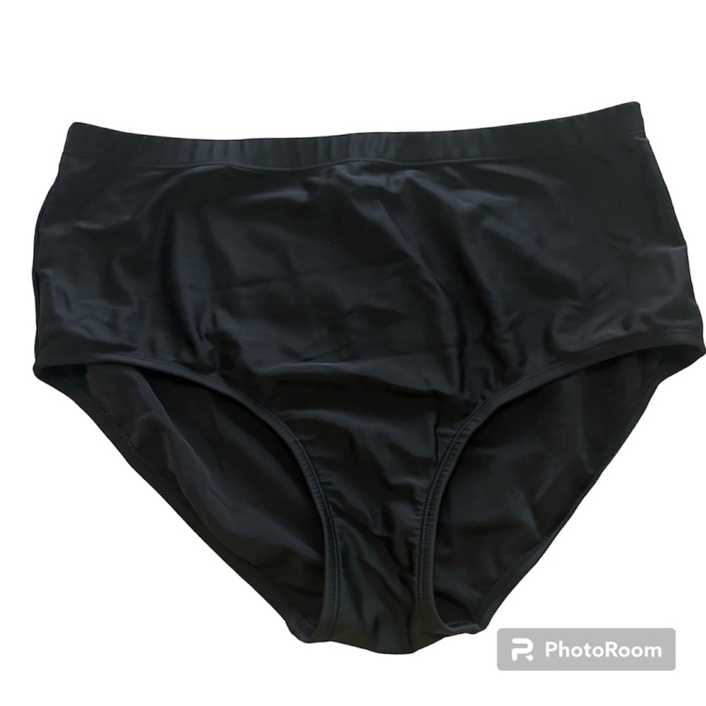 Swimsuits For All Swimsuit Bottom Only Women’s Size 18 Black Full Coverage